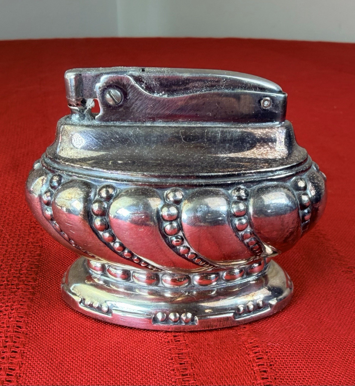 Ronson Crown Table Lighter Silver Plate Art Deco 1940s-50s Newark NJ