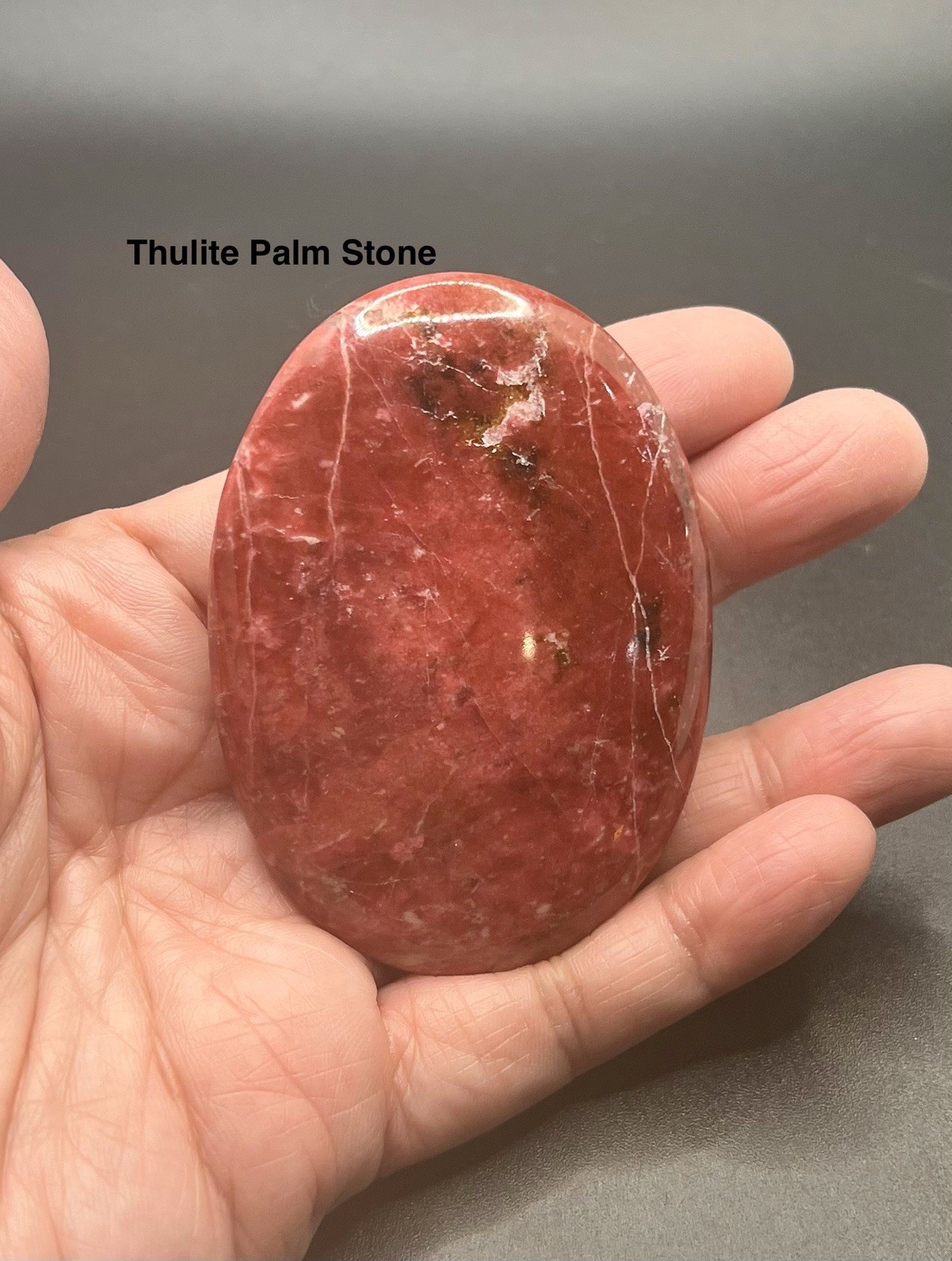 Thulite Genuine Palm Stone from Norway 94g RARE Thulite Genuine Palm Stone from Norway 94g RARE