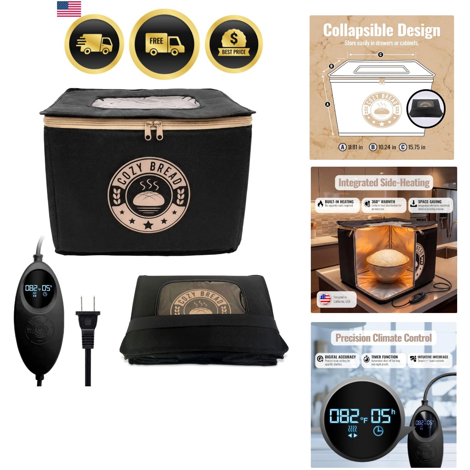 Proofer | Sourdough Proofing Box | Thermostat Control | Collapsible Bread Pro...