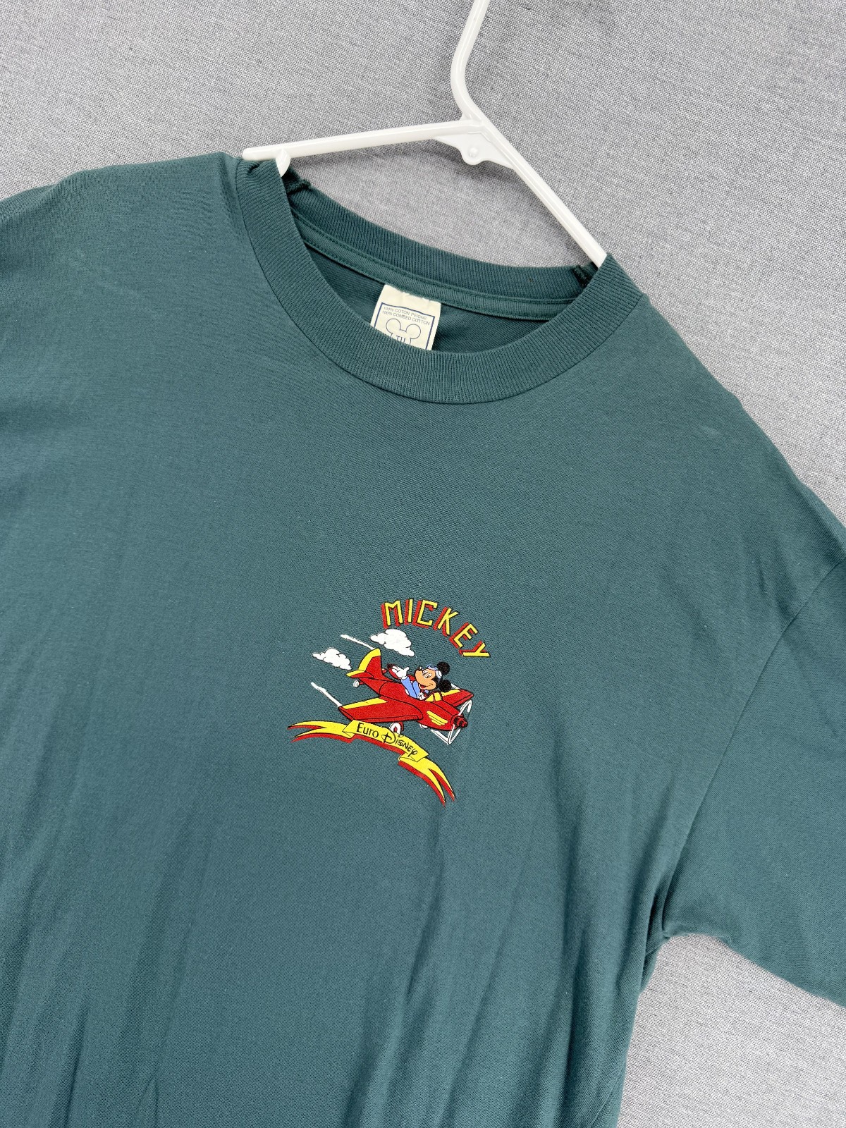 Vtg Euro Disney Fashions Mickey Mouse Airplane T-Shirt Mens S Tee Disneyland