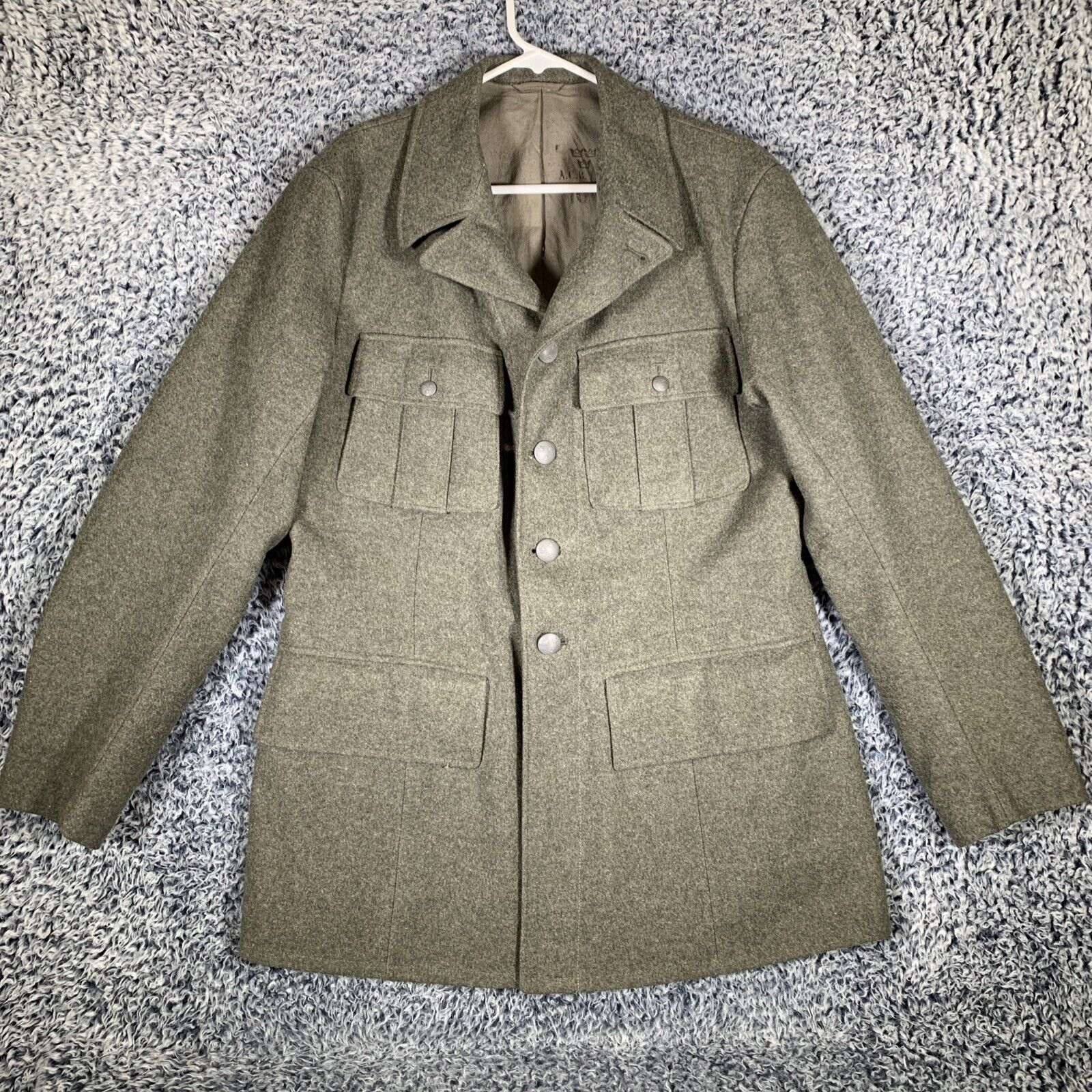 WW2 Jacket Men\'s A.C.B. 1944 Swedish Military Wool 100