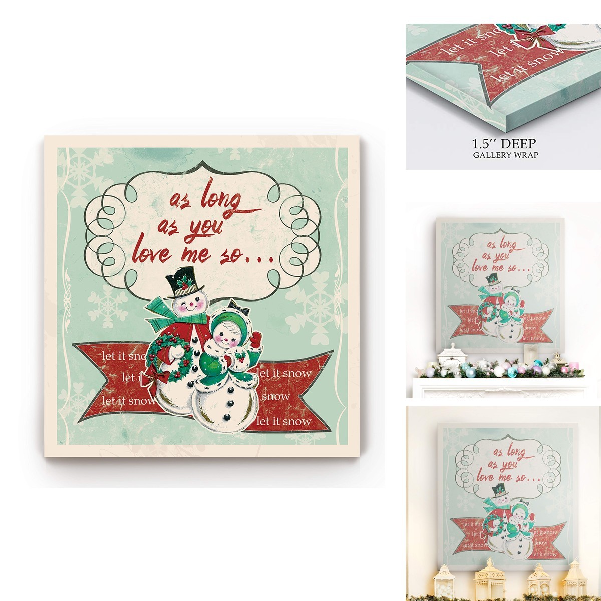 Renditions Gallery Christmas Holiday Canvas Wall Art 40x40 Ready to Hang Retro Renditions Gallery Christmas Holiday Canvas Wall Art 40x40 Ready to Hang Retro