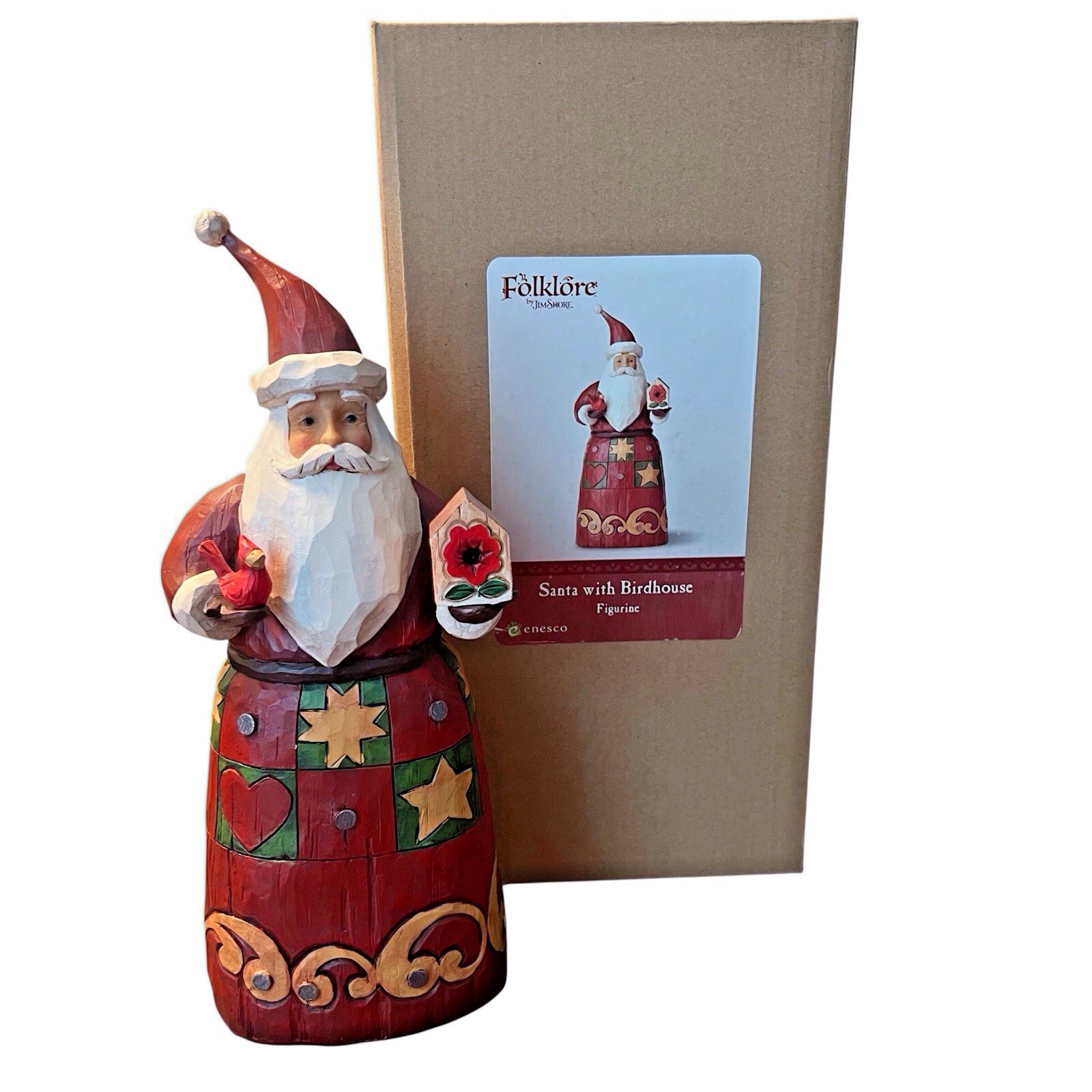 JIM SHORE 2017 Folklore Santa W/ Birdhouse Figurine #4058763 Enesco Rare No Tag JIM SHORE 2017 Folklore Santa W/ Birdhouse Figurine #4058763 Enesco Rare No Tag