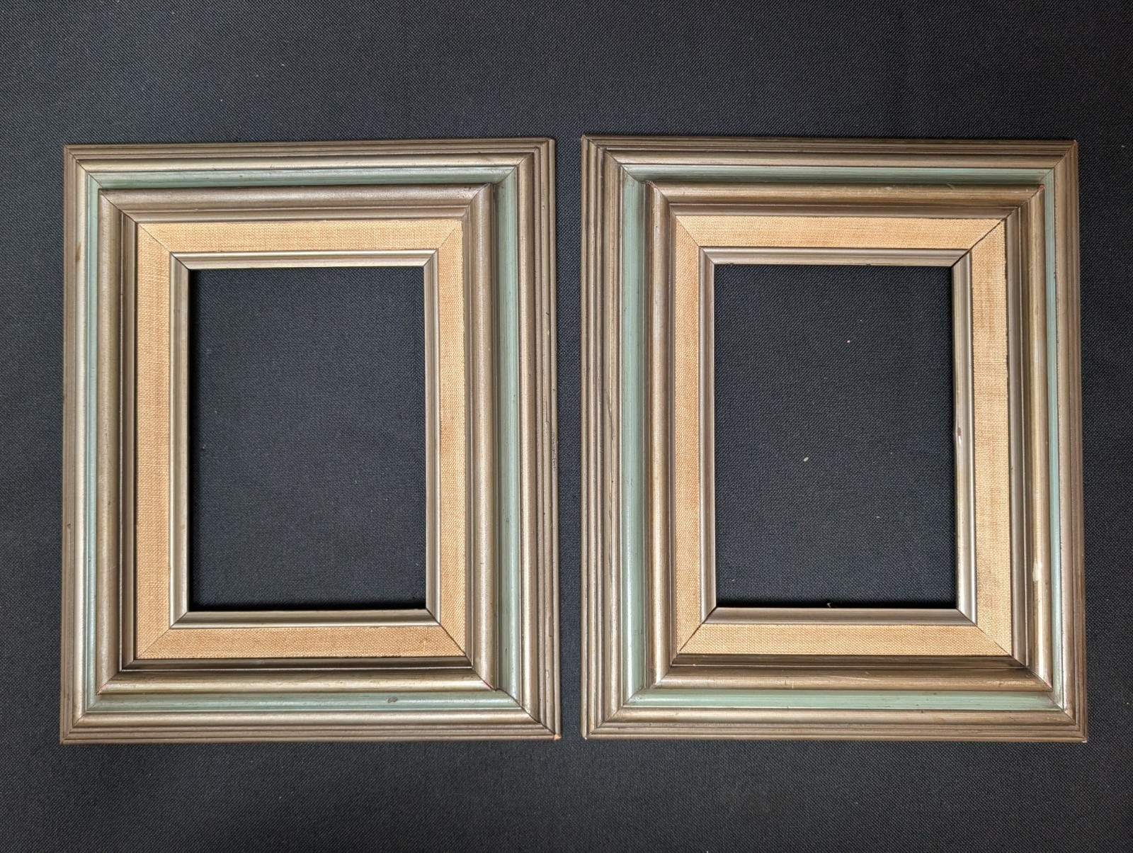 Vintage Carved Wood Beveled Picture Frame 5x7 PAIR Gallery Wall Coastal Linen