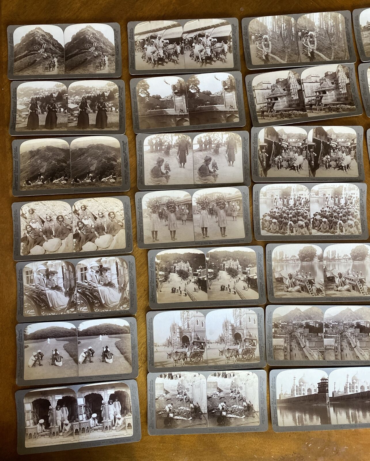 Antique 1903, 100 Piece India Underwood Stereoview Photos Boxed Set