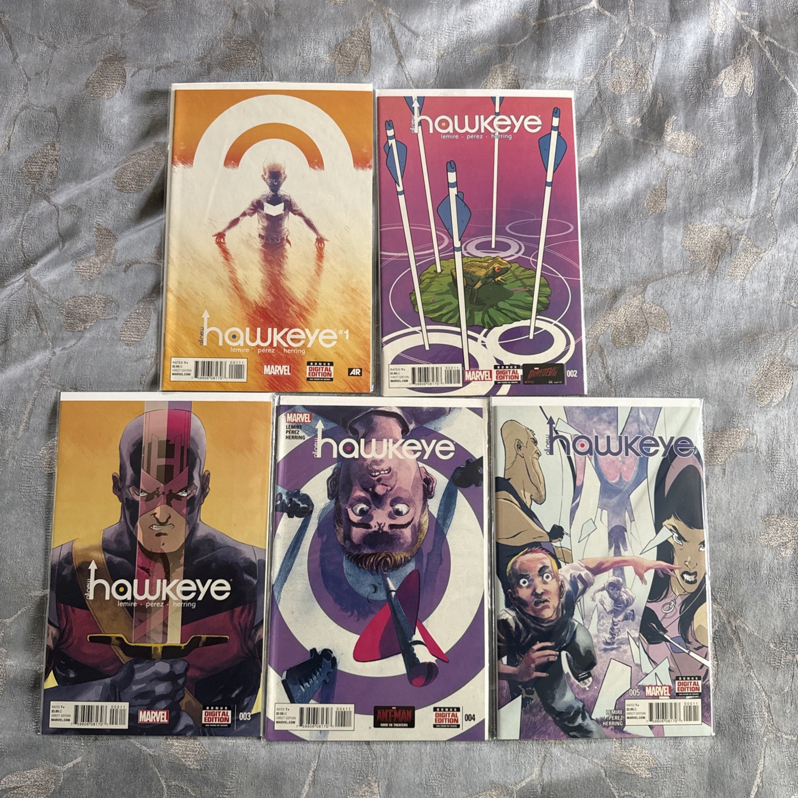 ALL NEW HAWKEYE 1-5 MARVEL COMICS Complete Lot Set LEMIRE 2015 Perez