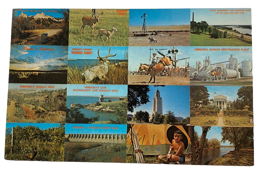 Greetings from Nebraska Multiview ~ NE ~ Vintage Postcard