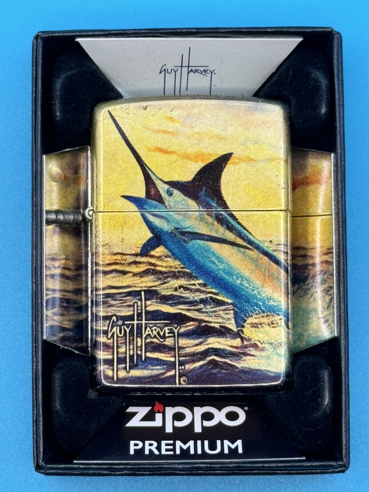 Guy Harvey Blue Marlin 540 Fusion Zippo Lighter NEW 46726