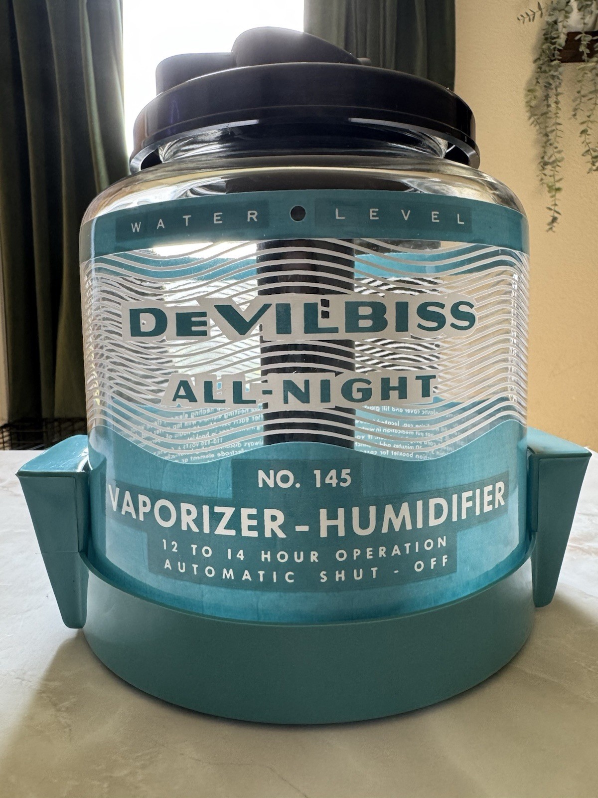 Vintage DeVilbiss No. 145 Tabletop Humidifier Auto Shut-Off Aqua w/ original box Vintage DeVilbiss No. 145 Tabletop Humidifier Auto Shut-Off Aqua w/ original box