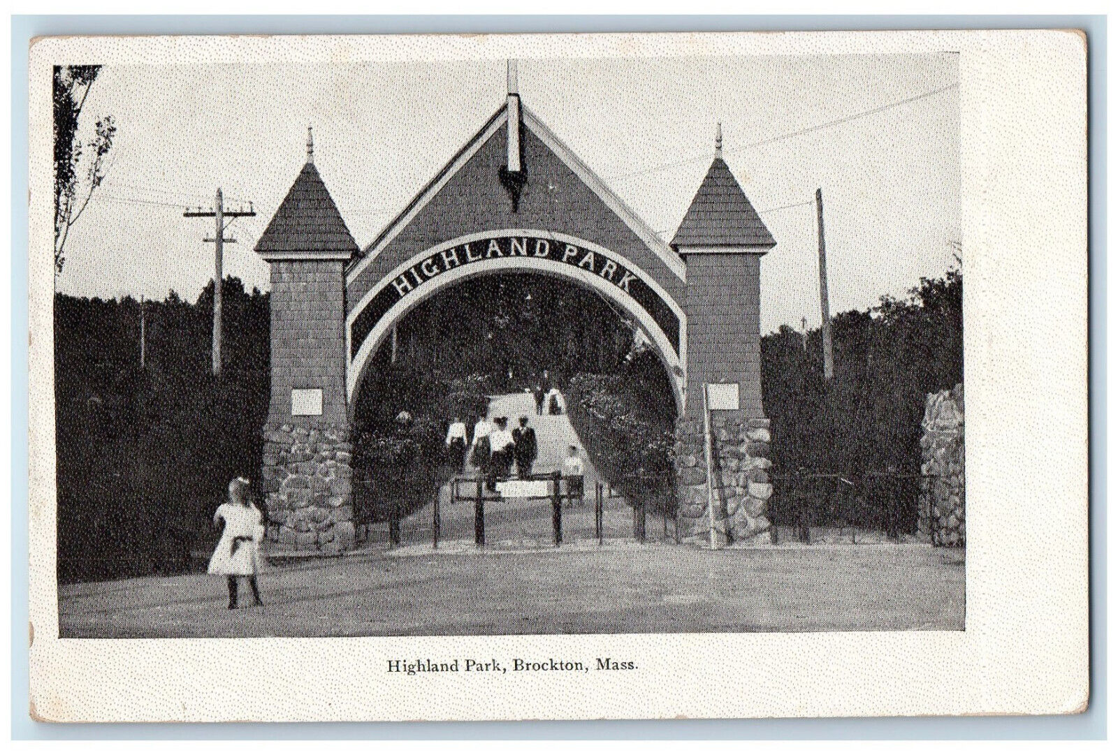 c1940's Highland Park Brockton Massachusetts MA Vintage Unposted Postcard