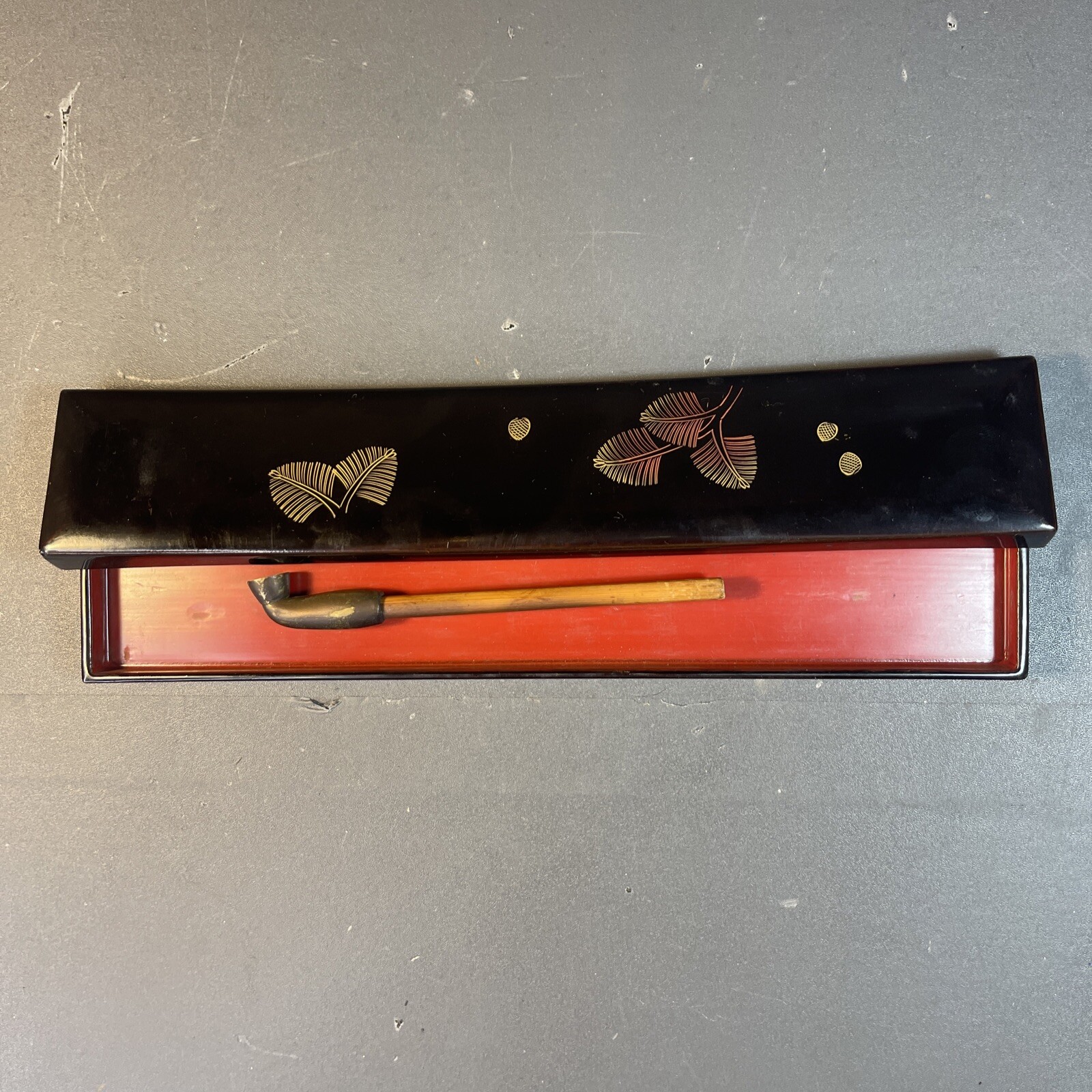 Japanese Kiseru Pipe & Pipe Box Quality Vintage Set Original *READ*