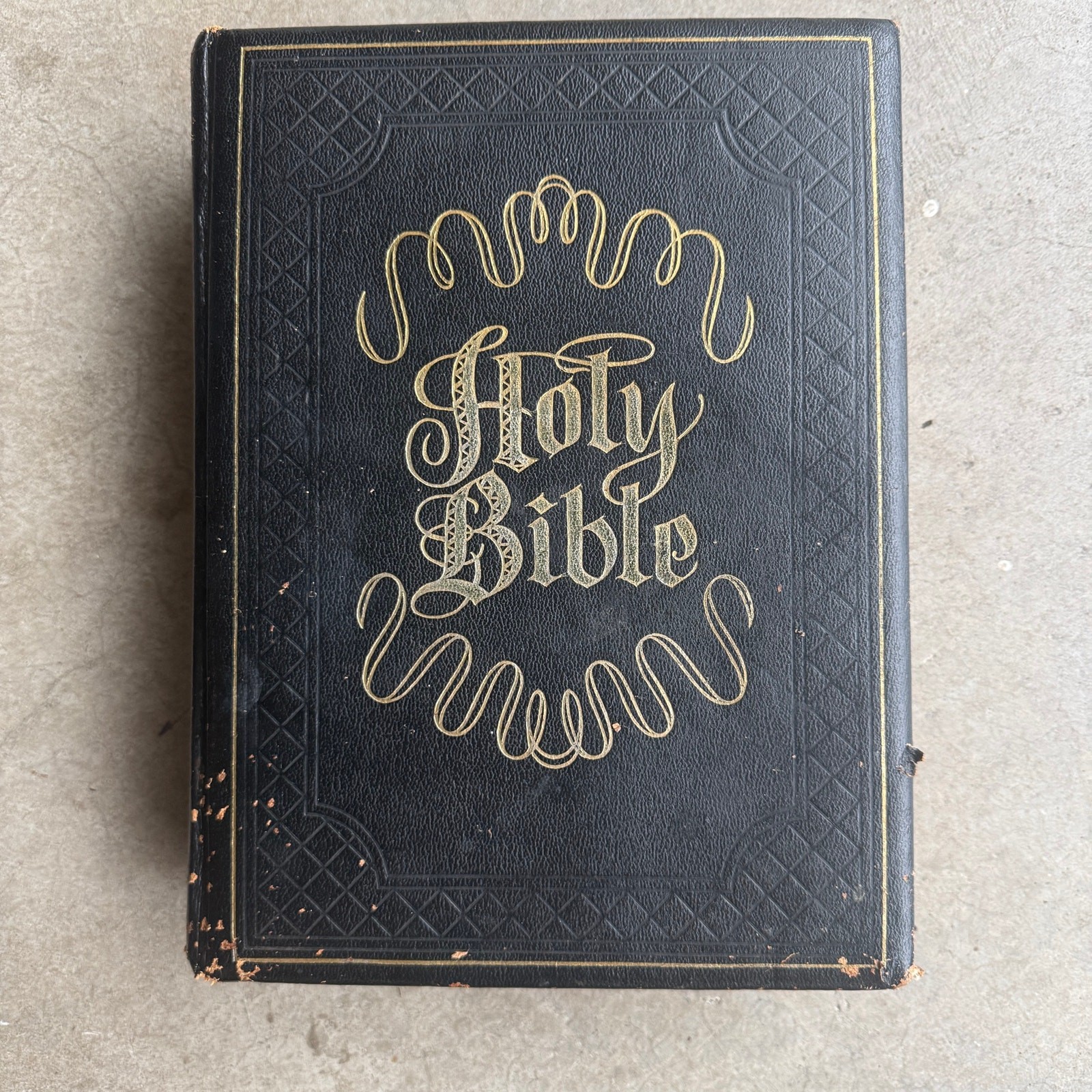 1964 Zondervan LARGE Family Bible Red Letter Black Bonded Leather KJV Illustrate