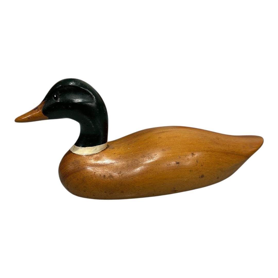 Vintage Mike Hussey Mallard Duck Decoy Wood Figurine Minett Muskoka 1985 Canada