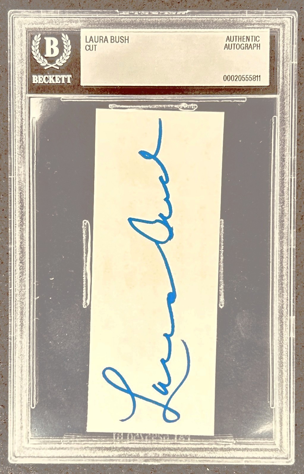 First Lady Laura Bush signed cut signature autograph auto BAS certified BGS slab