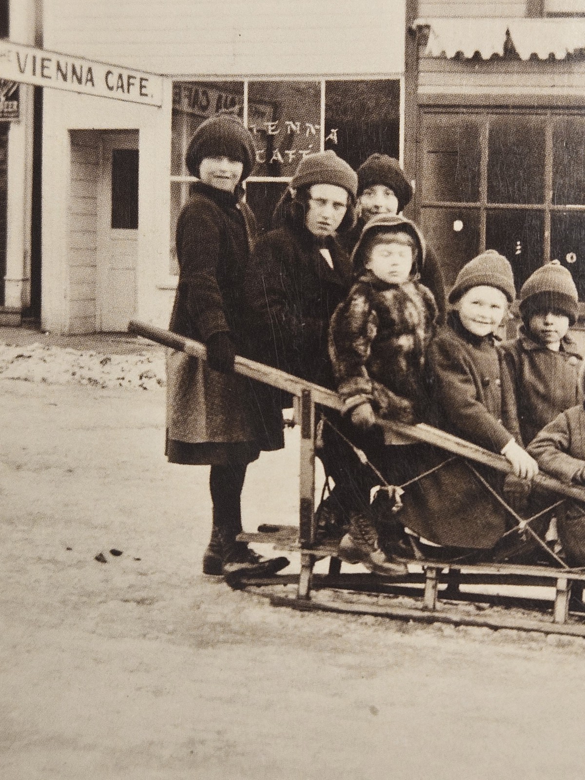 Children On Sleigh Steward Alaska AK Vienna Cafe UNP DB 6 X 4.25\
