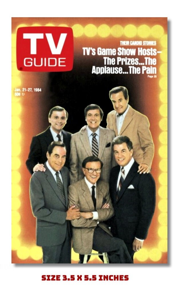 TV GAME SHOW HOSTS FRIDGE MAGNET 1984 TV GUIDE COVER 3.5 X 5.5 \