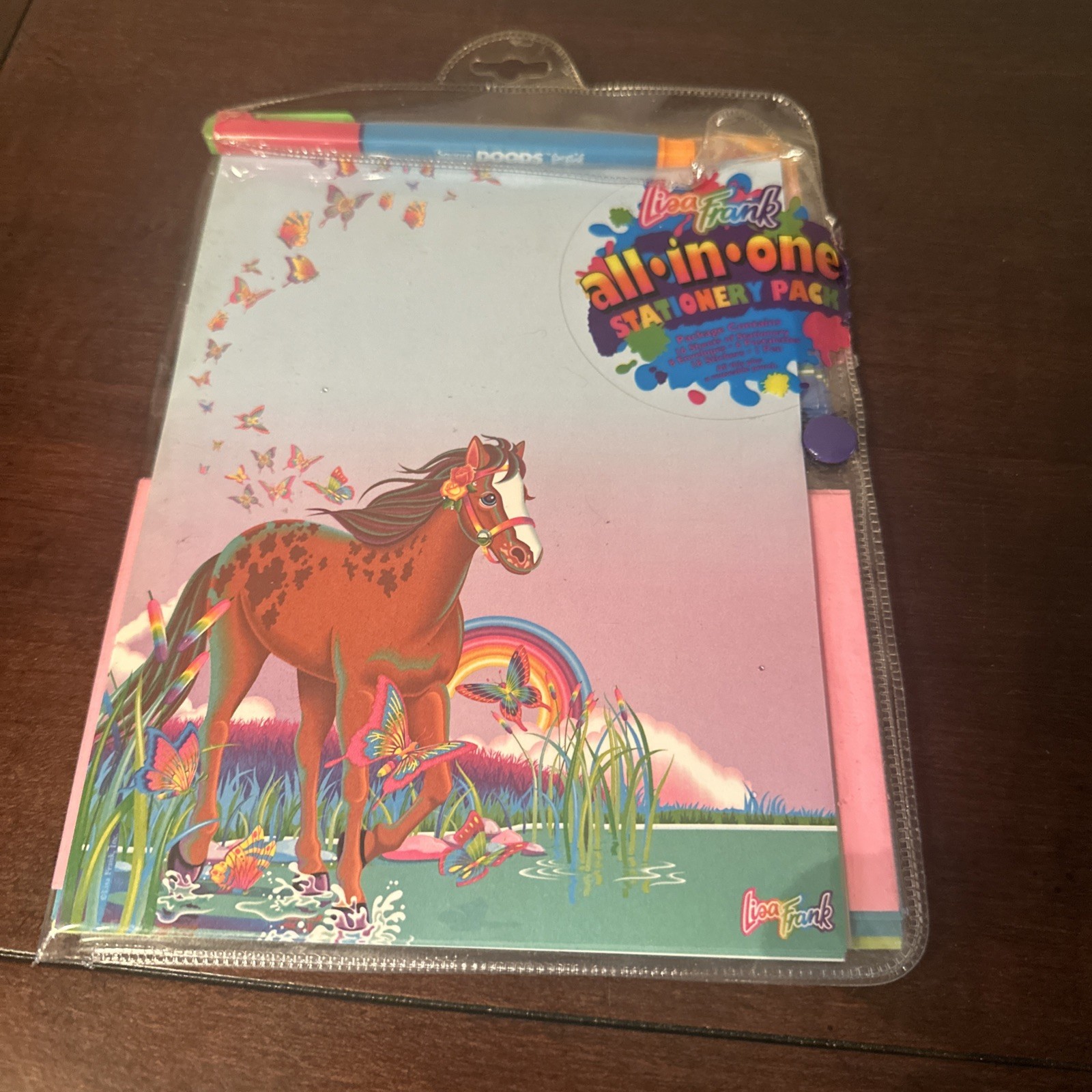 Vintage 90\'s Lisa Frank Horses Rainbow All-in-One Stationary Pack 1990\'s