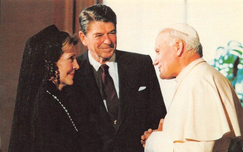 Pope john Paul II President Reagan Rome Vatican Italy