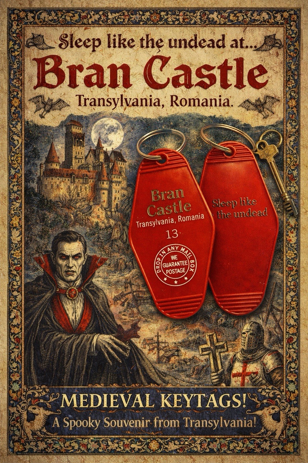 Dracula BRAN CASTLE keytag Dracula BRAN CASTLE keytag