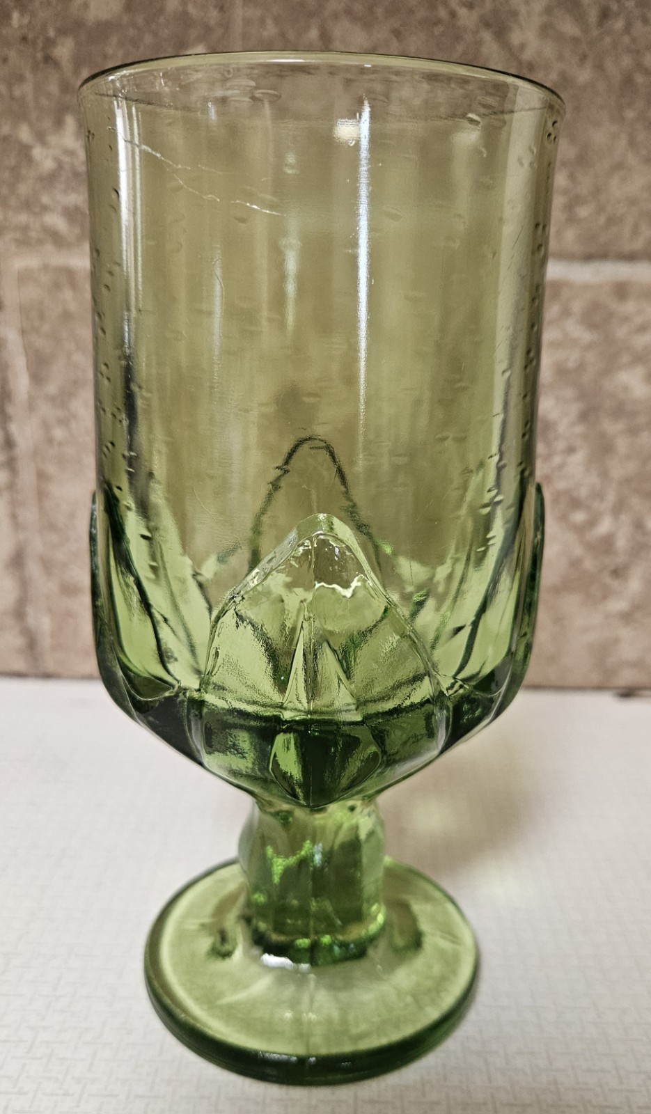 Tiffin Franciscan Cabaret Water Wine Goblet, Green Glass, 7