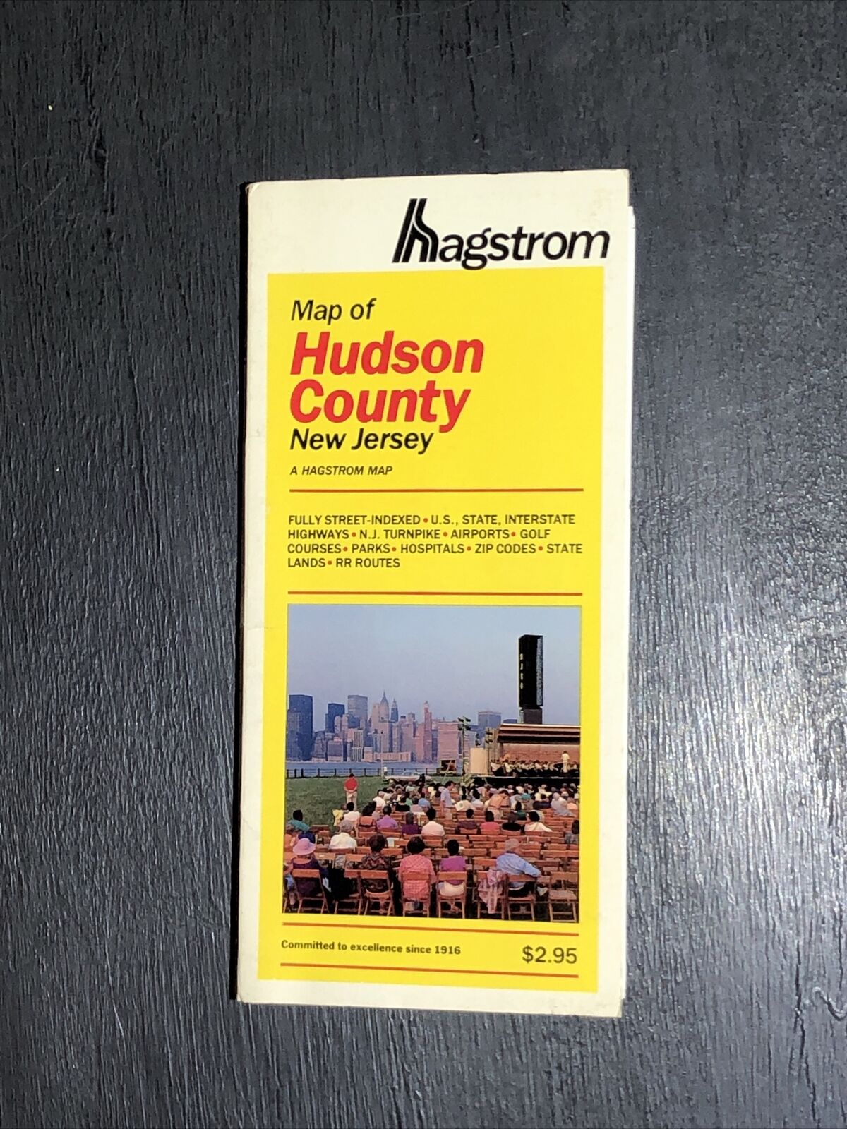 Vintage Hagstrom Map | Streetmap | 1987 | Hudson County New Jersey | Road Map