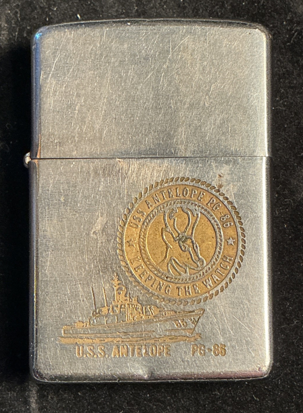 VINTAGE 1970 VIETNAM WAR ERA ISSUED USS ANTELOPE PG-85 ZIPPO LIGHTER