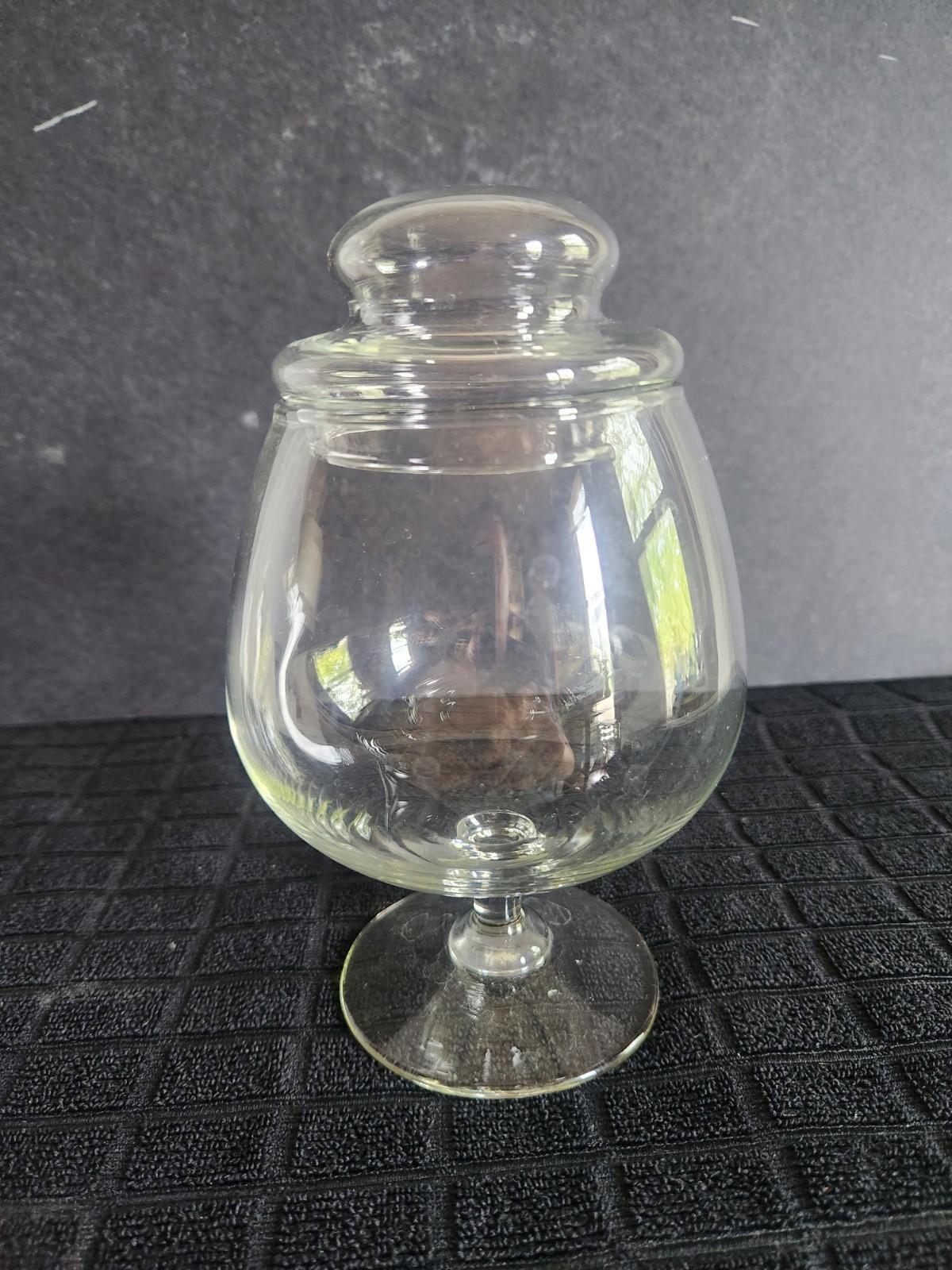 Crystal Glass Candy Dish with Lid Pedestal Crystal Creations by Libbey Glass  7\