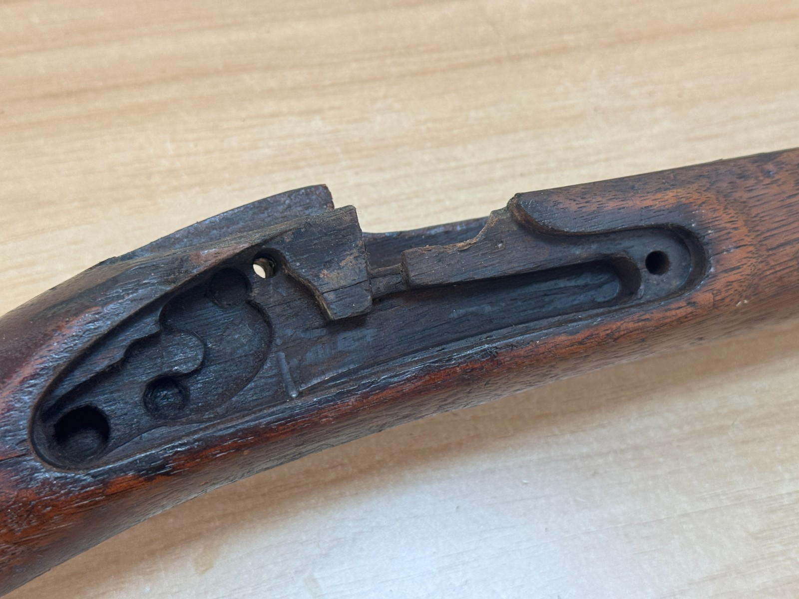 Original Civil War 1862 US BRIDESBURG Musket Wood Stock w Butt Plate