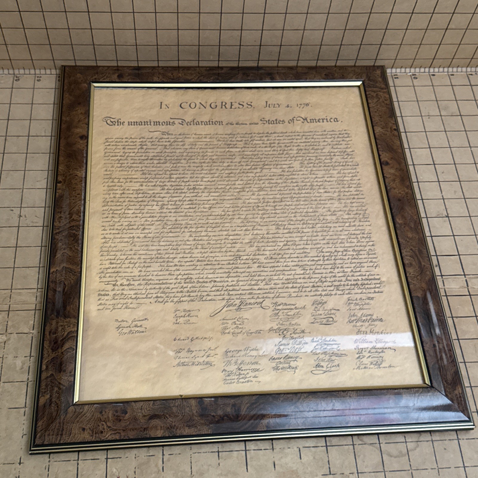 Framed The Unanimous Declaration Of Independence In Congress July 4 1776 Reprint