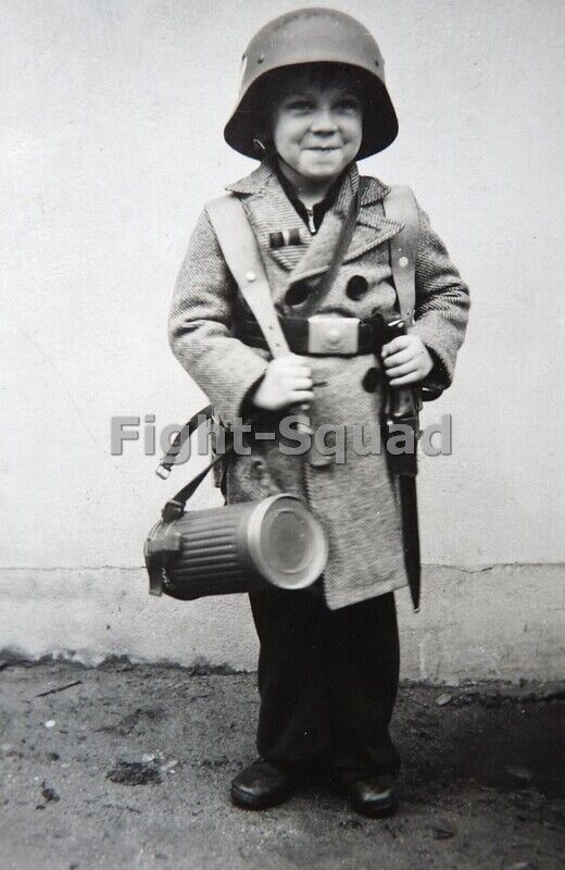 WW2 Picture Photo Boy with a German uniform  3911
