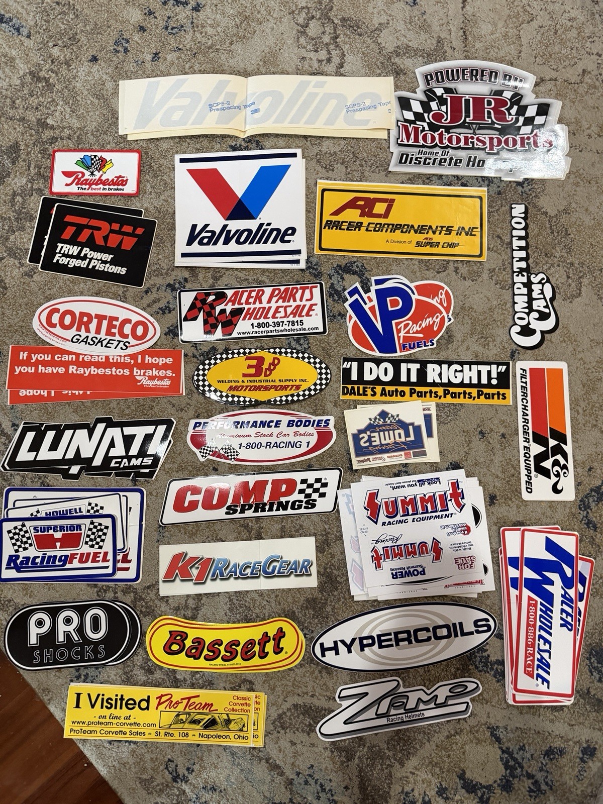 Lot of 125 Vintage Auto Racing Decals, Bumper Stickers, Tool Box Art NASCAR NOS