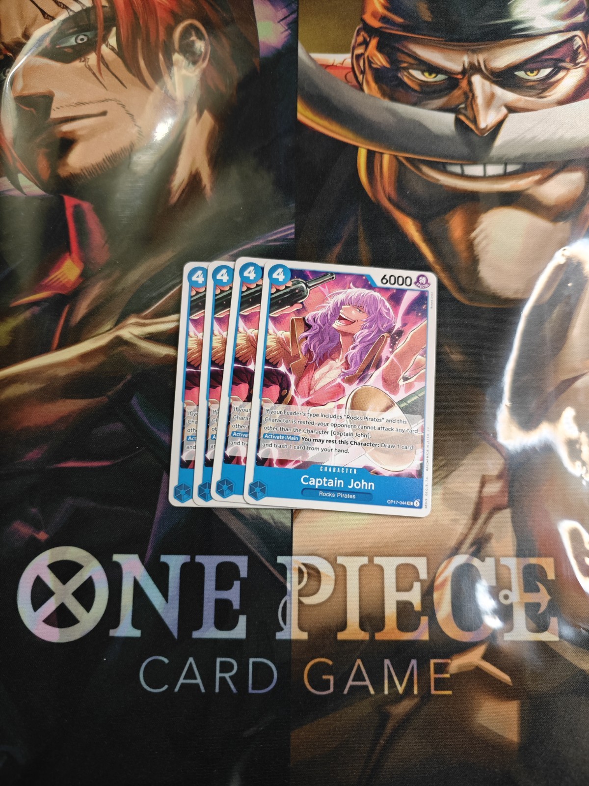 4x Captain John OP17-044 - One Piece TCG English Playset Near Mint - Blue Rocks