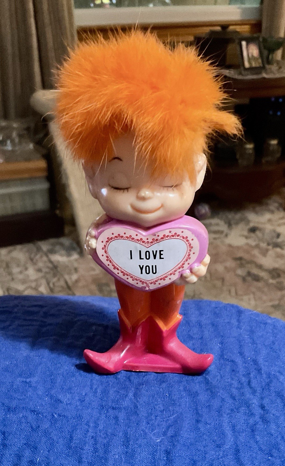 Vintage 1971 Wallace Berrie Pixie Elf Figurine Orange Hair I Love You Vintage 1971 Wallace Berrie Pixie Elf Figurine Orange Hair I Love You