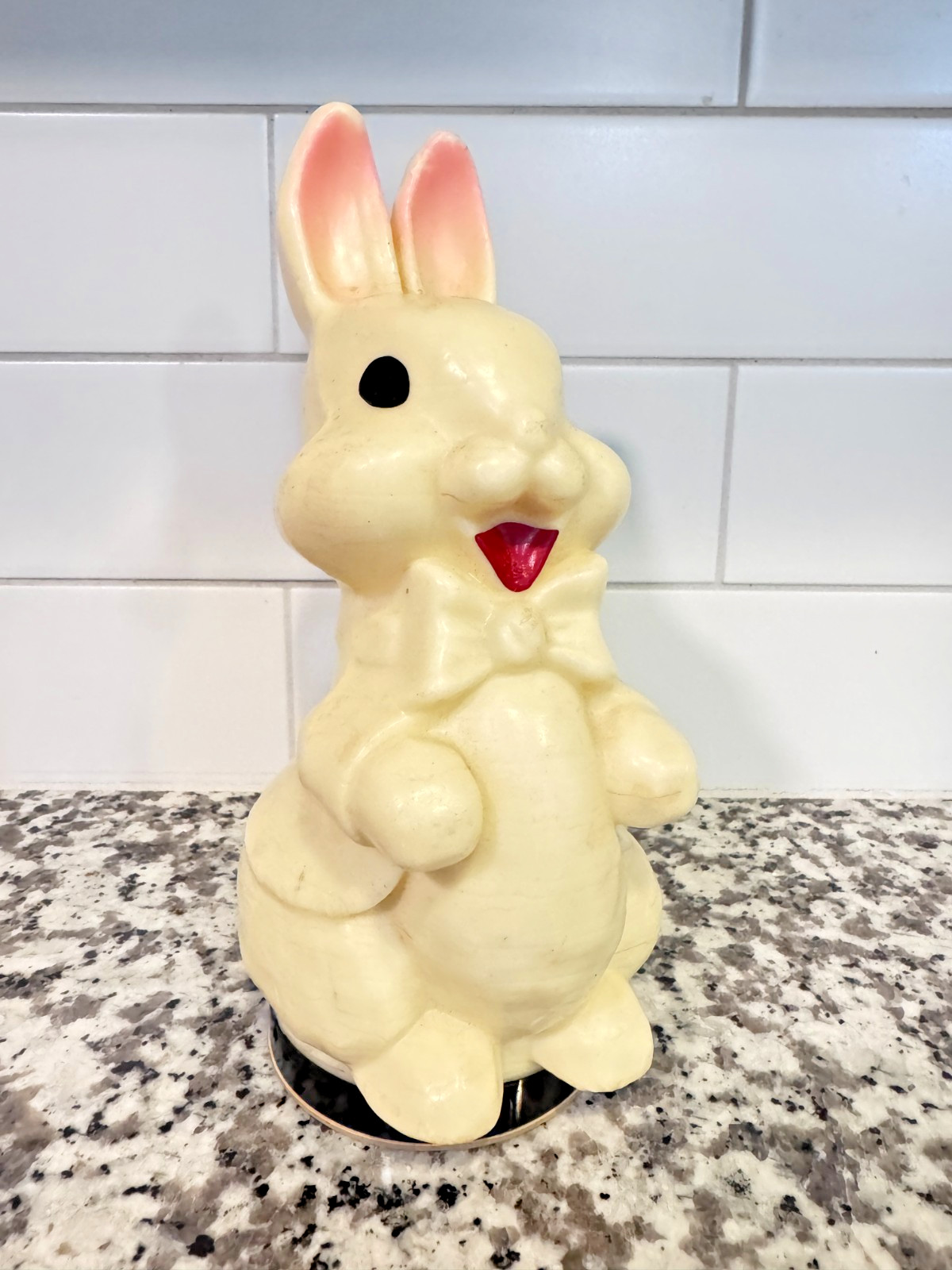 Vintage Fanny Farmer Wax Bunny Candy Container with Cap, Made In USA