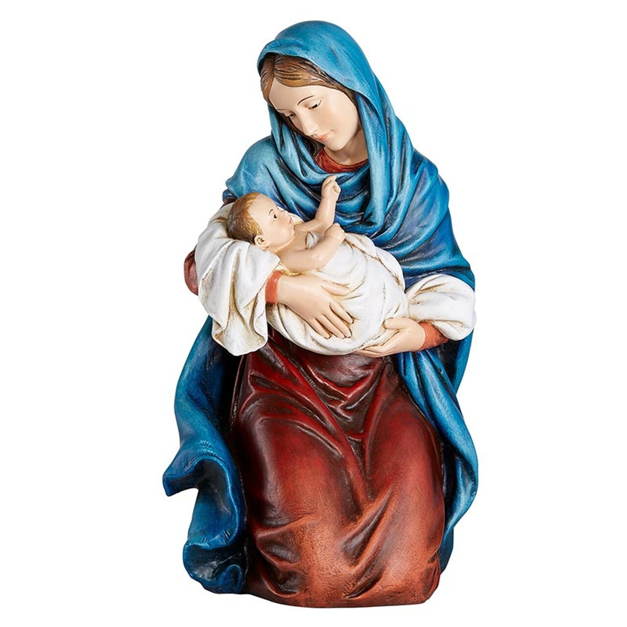 Kneeling Madonna with Child Figurine, 12-1/4'' High (USUALLY SHIP IN 2 DAYS)