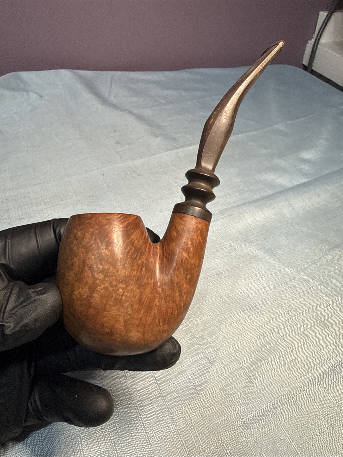 Vintage  Custom Carved Malaga Bent Pipe
