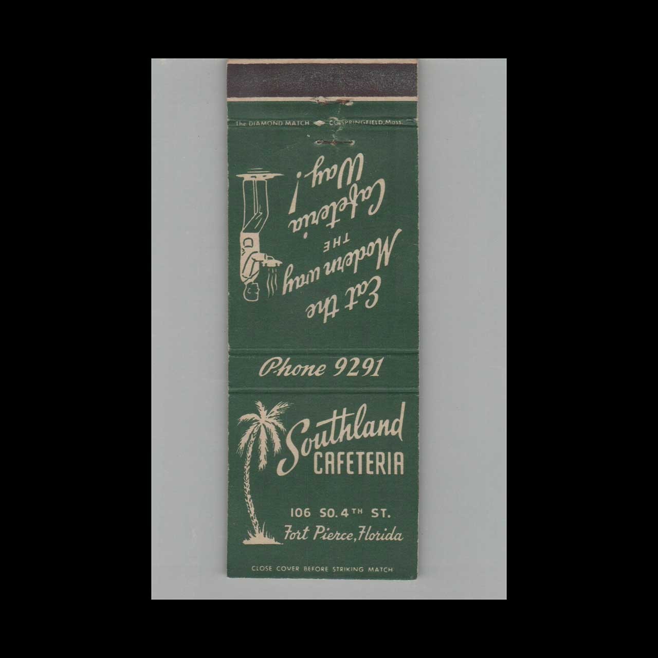 Matchbook Cover Southland Cafeteria Fort Pierce, FL