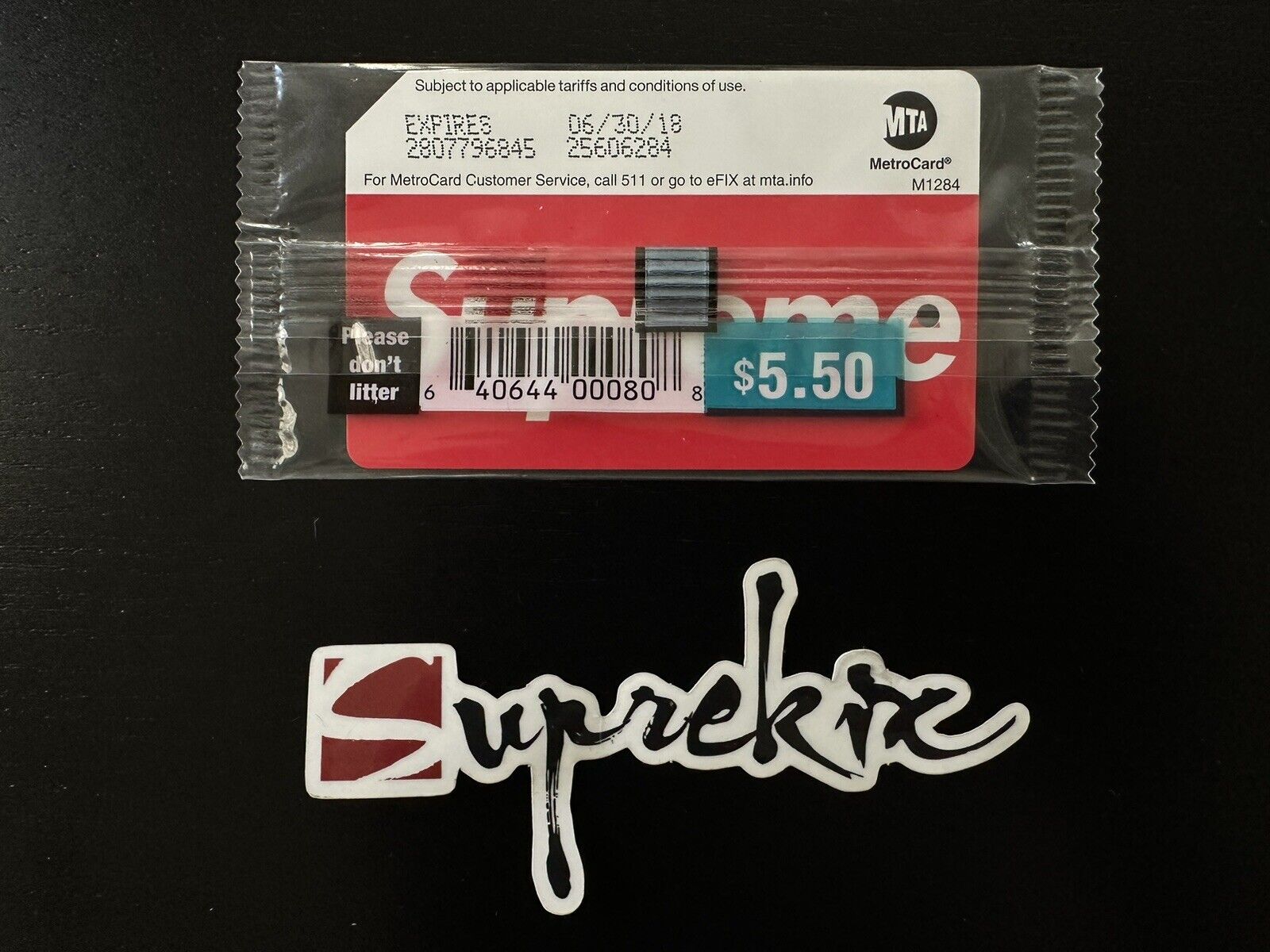 Supreme SS17 MTA Metro Card Sealed Brand New DS