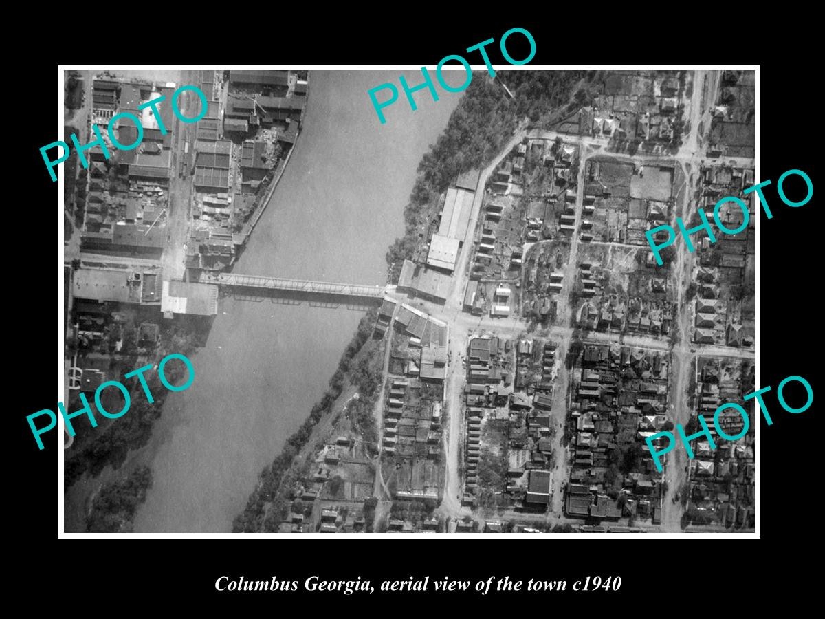 Columbus Georgia Aerial View Of The Town c1940 1 Old Large Historic Photo