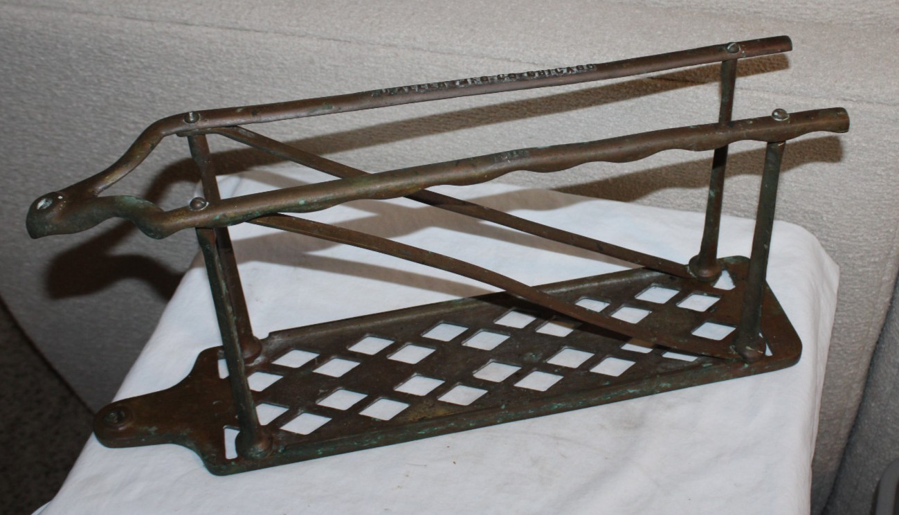 RARE Antique 1908 W.D. Allen Mfg Brass Fire Hose Rack Holder