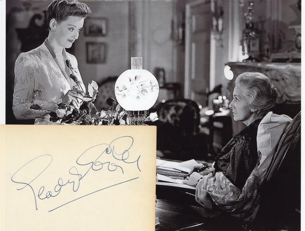 Gladys Cooper- Signed Index Card with a B&W Photograph