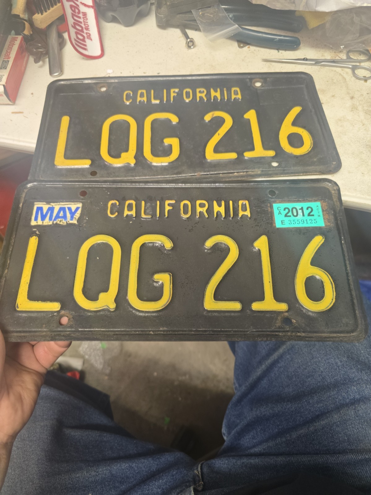 1963 to 1969 Vintage California License Plate Pair Set