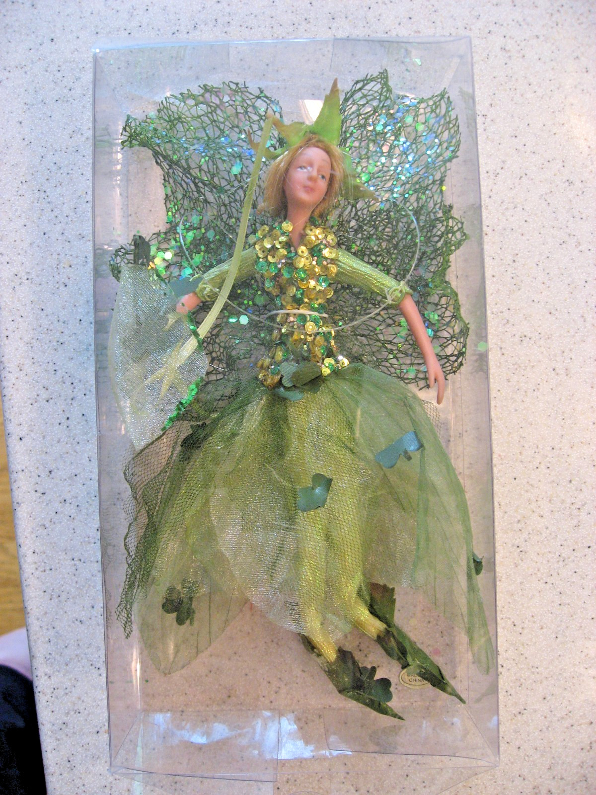 Woodland Fantasy Green Fairy Pixie Elf Doll Winged Hanging Ornament about 9 Woodland Fantasy Green Fairy Pixie Elf Doll Winged Hanging Ornament about 9