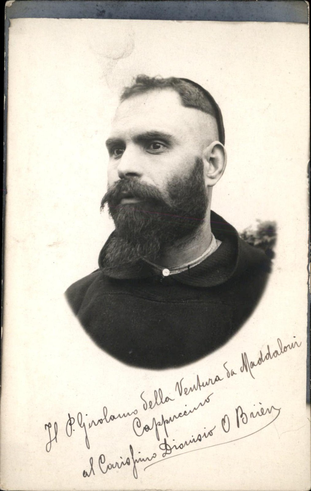 Bearded Capuchin friar Maddaloni Caserta  Italy c1910s Real Photo Postcard bhn