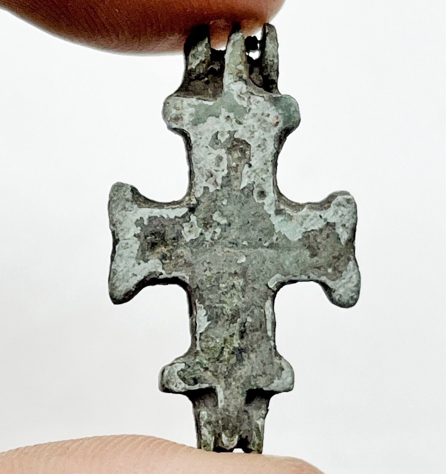 RARE Authentic Medieval Crusader Bronze Cross Artifact : Circa 1095-1492 AD = J