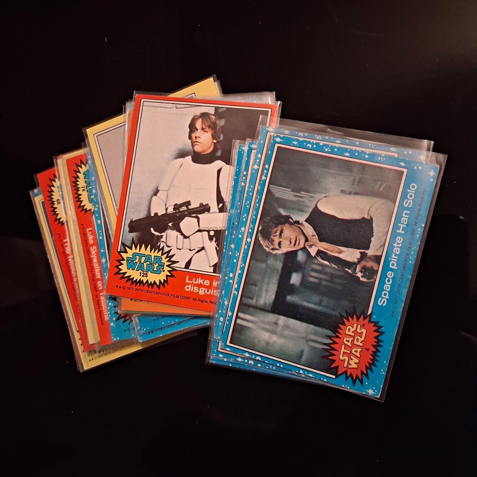 lot of 29 Topps Star Wars 1977 cards luke Skywalker han solo etc NM or better lot of 29 Topps Star Wars 1977 cards luke Skywalker han solo etc NM or better