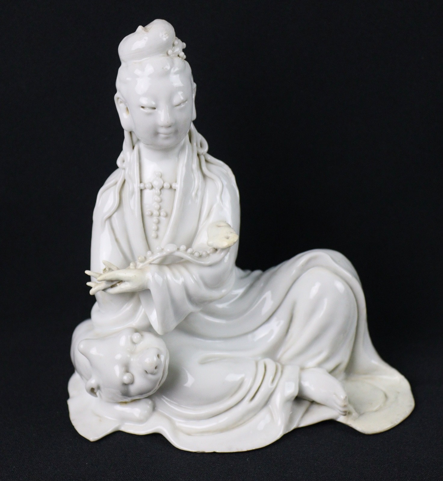 19th c. or earlier Chinese Dehua Blanc De China Guanyin statue HCV26 #24