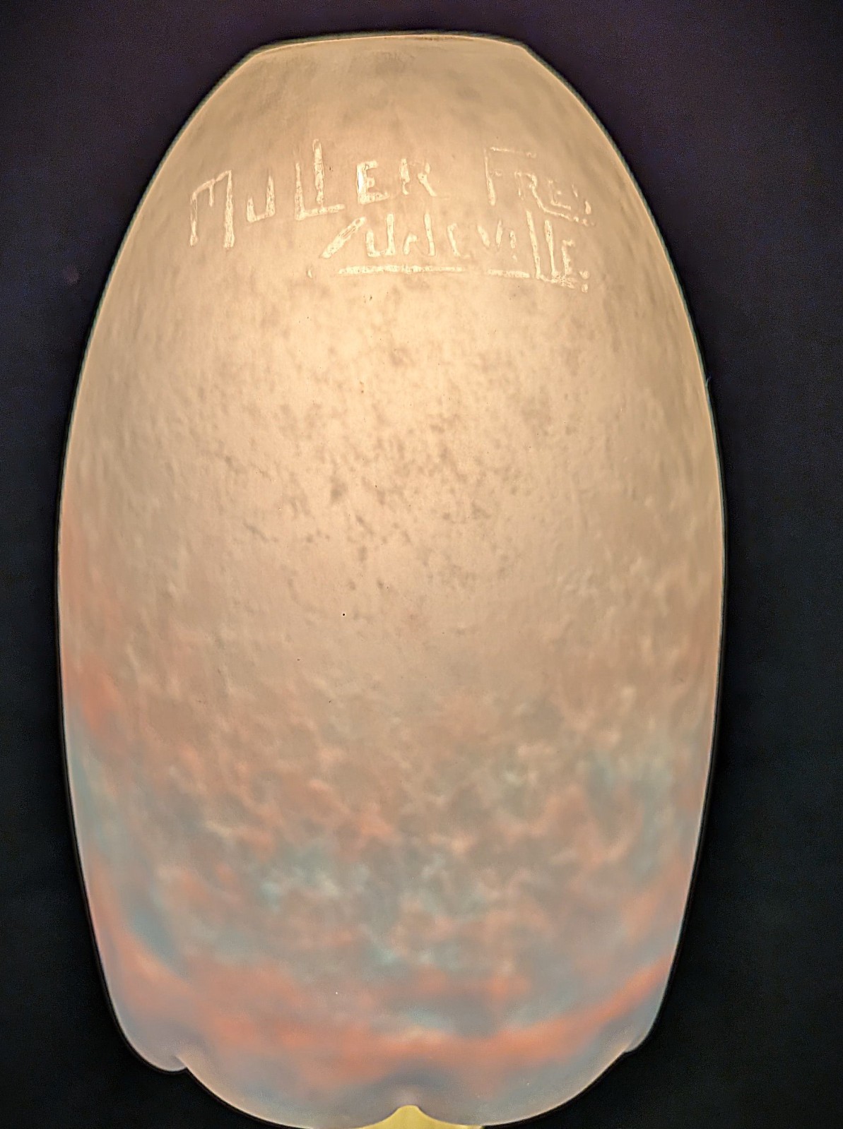 Muller Freres Art Glass Lamp Shade Pate de verre France