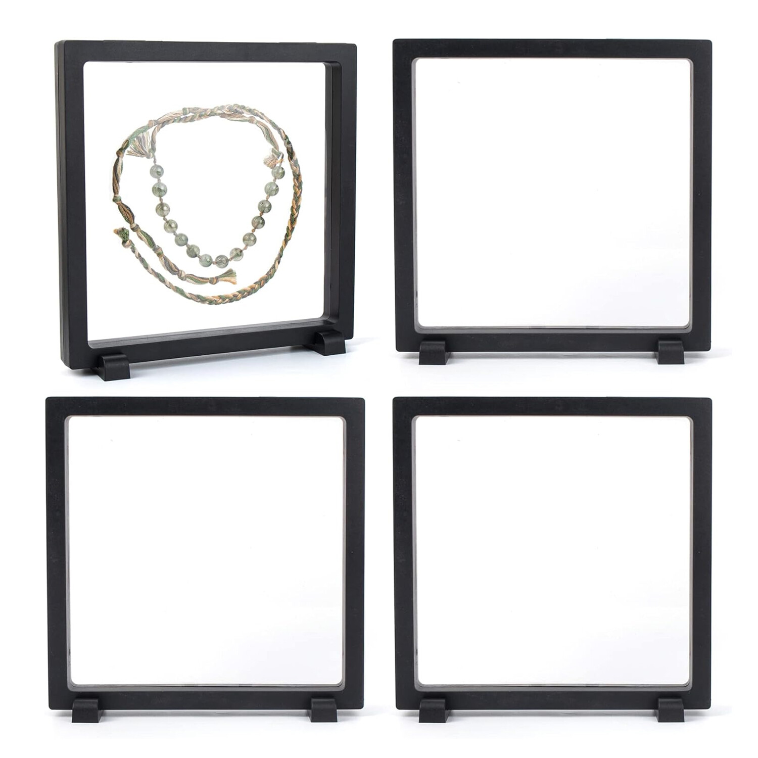 4SET 7in Display Case For Necklace AA Medallion Picture Stone Casino Chip Insect