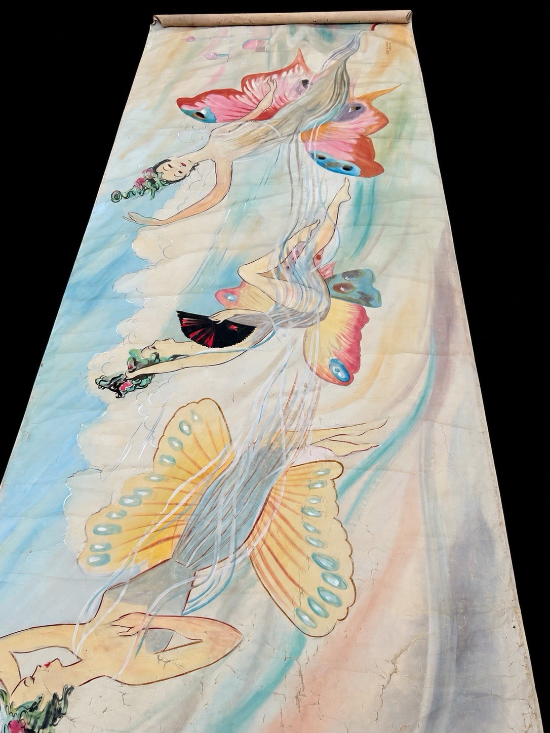 1954 Polack Bros. Circus Aerialists Facade Scenery Artwork Painting 11 Ft Banner